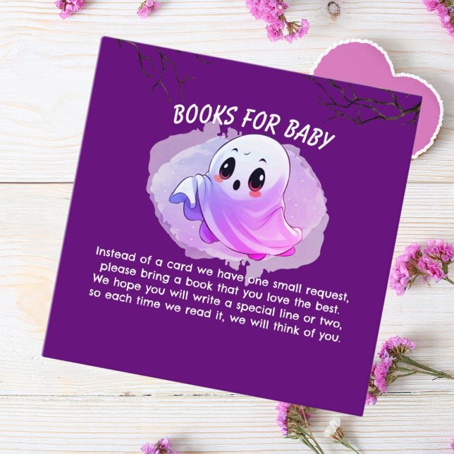 Boo Baby Shower Halloween Deep Purple Themed Party Enclosure Card (Creator Uploaded)