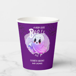 Boo Baby Shower Halloween Deep Purple Themed Party Paper Cups