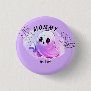 Boo Baby Shower Halloween Purple Themed Cute Party 3 Cm Round Badge