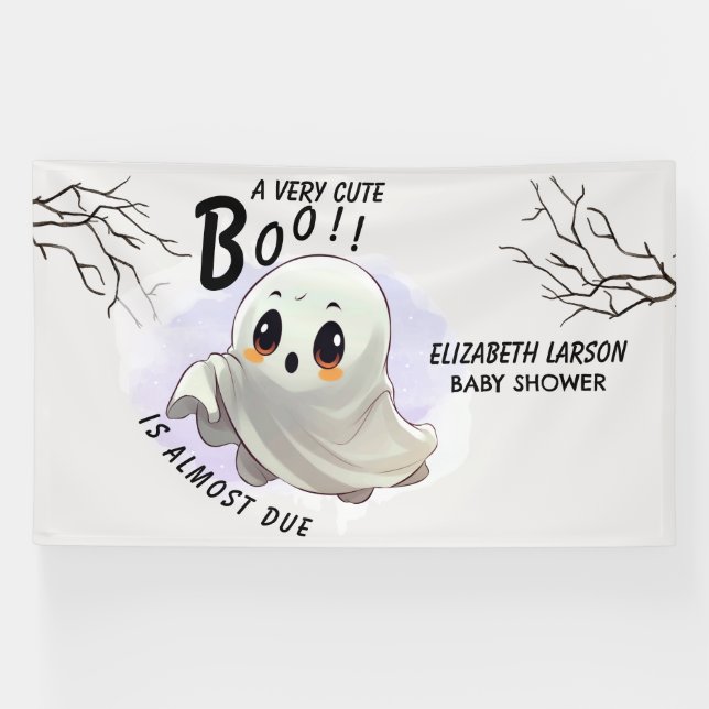 Boo Baby Shower Halloween themed Cute Party Banner (Horizontal)