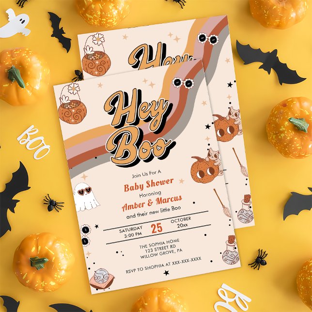 Boo Baby Shower Hey Boo Party  Invitation (Creator Uploaded)