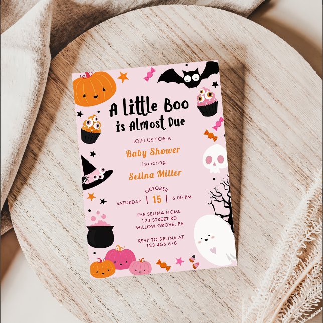 Boo Baby Shower Our Little Boo Is Almost Due  Invitation (Creator Uploaded)