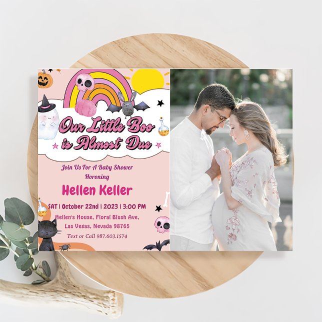 Boo Baby Shower Our Little Boo Is Almost Due Invitation (Creator Uploaded)