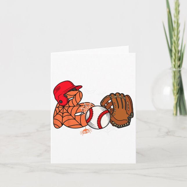 Boo Baseball Halloween Player Catcher Pitcher Spoo Card (Front)