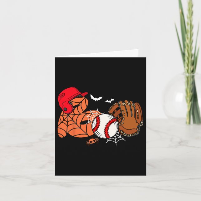 Boo Baseball Halloween Player Catcher Pitcher Spoo Card (Front)