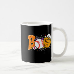 Boo Baseball Player Catcher Tcher Funny Halloween Coffee Mug