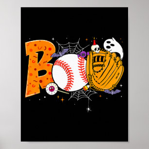 Boo Baseball Player Catcher Tcher Funny Halloween  Poster