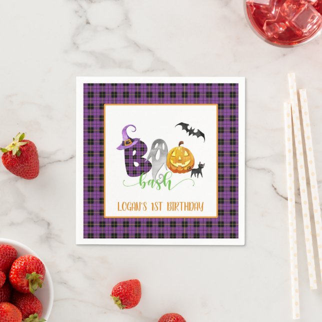 Boo Bash Birthday Party Napkin - Custom (Insitu)