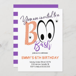 BOO BASH HALLOWEEN BIRTHDAY PARTY INVITATION