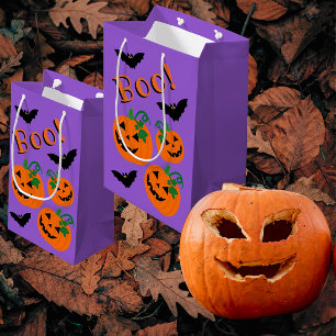 Boo Bats Pumpkins Trick or Treat  Medium Gift Bag