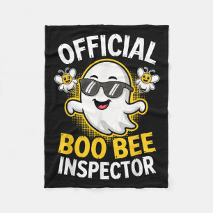 Boo Bee Inspector Shirt Men Women Halloween Costum Fleece Blanket