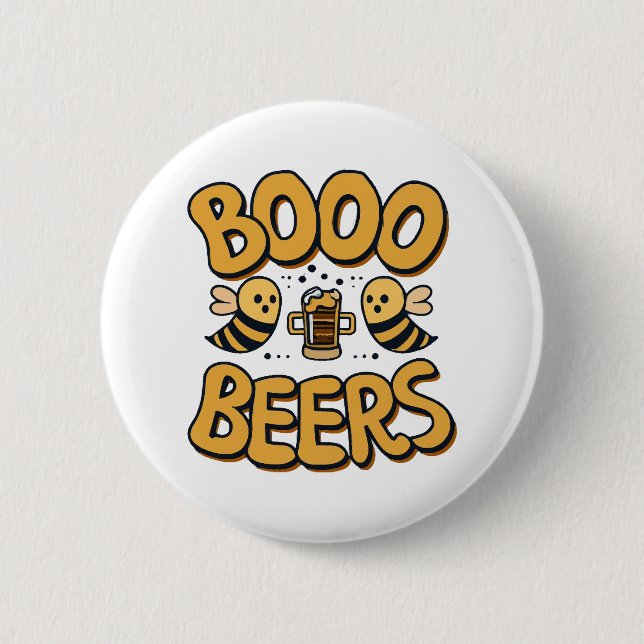 Boo Bees 6 Cm Round Badge (Front)