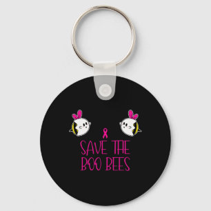 Boo Bees Breast Cancer Awareness Halloween Save Th Key Ring