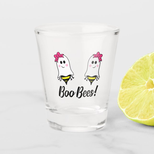 Boo Bees- Breast Cancer Awreness Shot Glass (Front)