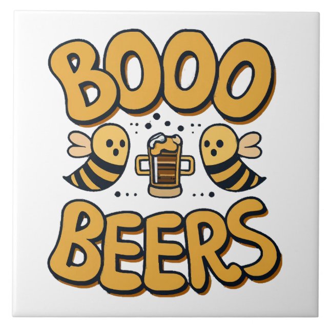 Boo Bees Ceramic Tile (Front)
