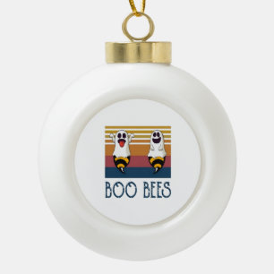 Boo Bees Couple Ghost Halloween shirt Ceramic Ball Christmas Ornament