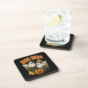 Boo Bees Funny Ghost Bee Pun Cute Halloween Coaster