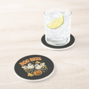 Boo Bees Funny Ghost Bee Pun Cute Halloween Coaster