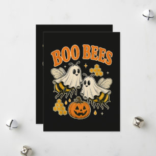 Boo Bees Funny Ghost Bee Pun Cute Halloween Holiday Card