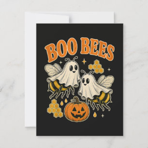 Boo Bees Funny Ghost Bee Pun Cute Halloween Invitation