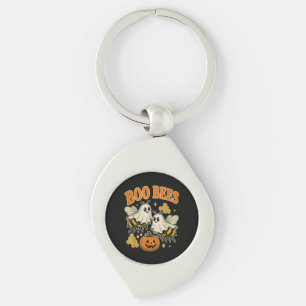 Boo Bees Funny Ghost Bee Pun Cute Halloween Key Ring
