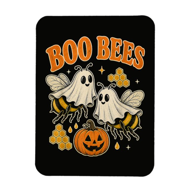 Boo Bees Funny Ghost Bee Pun Cute Halloween Magnet (Vertical)