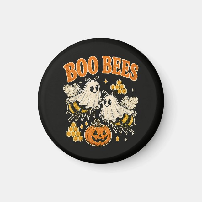 Boo Bees Funny Ghost Bee Pun Cute Halloween Magnet (Front)