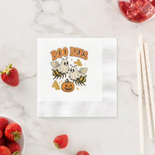 Boo Bees Funny Ghost Bee Pun Cute Halloween Napkin