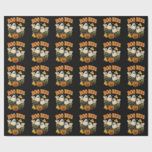 Boo Bees Funny Ghost Bee Pun Cute Halloween Wrapping Paper