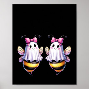 Boo Bees Ghost Bee Halloween Costume Women Funny Poster