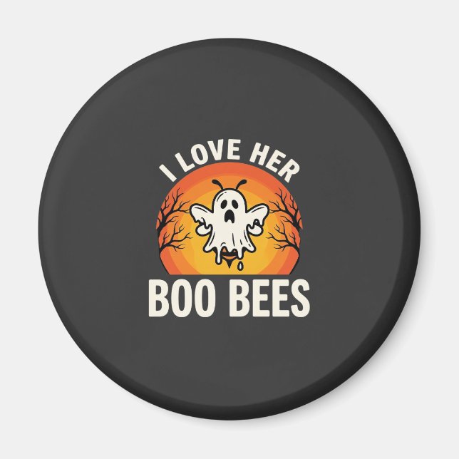 Boo Bees Halloween Ghost Bee Funny Design_1 Magnet (Front)
