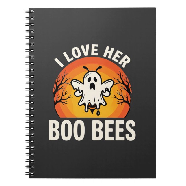 Boo Bees Halloween Ghost Bee Funny Design_1 Notebook (Front)