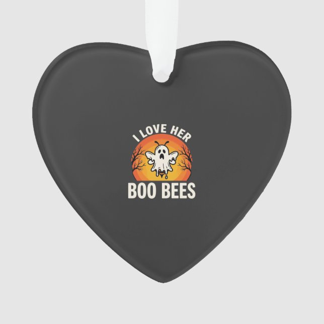 Boo Bees Halloween Ghost Bee Funny Design_1 Ornament (Front)