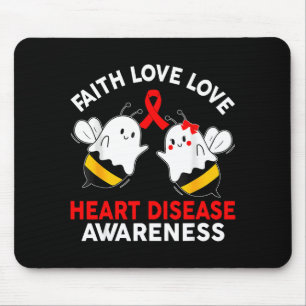 Boo Bees Heart Faith Hope Love Heart Disease Aware Mouse Pad