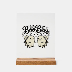 Boo Bees Vintage Halloween Ghost Bee Design_1 Acrylic Sign