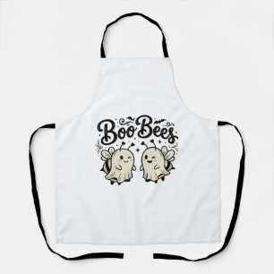 Boo Bees Vintage Halloween Ghost Bee Design_1 Apron