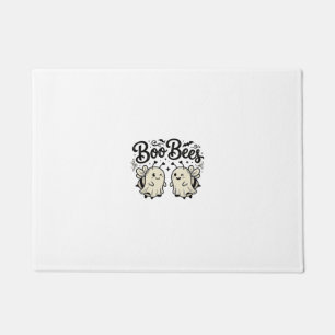 Boo Bees Vintage Halloween Ghost Bee Design_1 Doormat