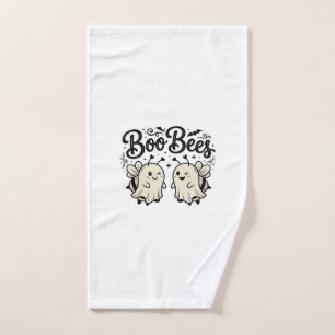Boo Bees Vintage Halloween Ghost Bee Design_1 Hand Towel