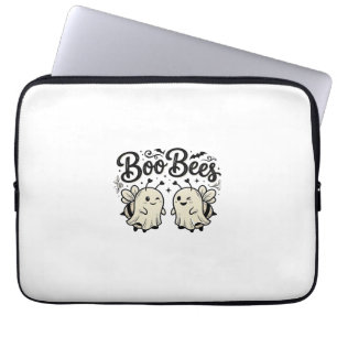 Boo Bees Vintage Halloween Ghost Bee Design_1 Laptop Sleeve