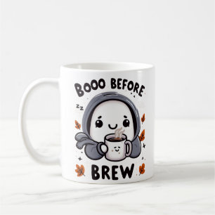 Boo Before Brew Ghost Coffee Funny Halloween Mug