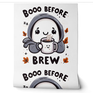 Boo Before Brew Ghost Cute Spooky Coffee Wall Art