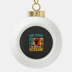 Boo-Berry Pie Halloween Ice Scream Design Ceramic Ball Christmas Ornament