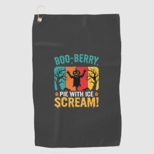 Boo-Berry Pie Halloween Ice Scream Design Golf Towel