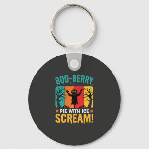 Boo-Berry Pie Halloween Ice Scream Design Key Ring