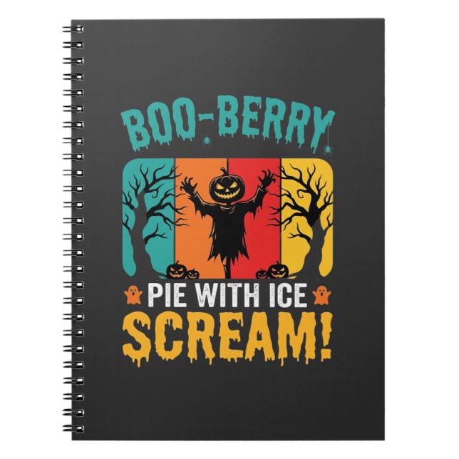 Boo-Berry Pie Halloween Ice Scream Design Notebook (Front)