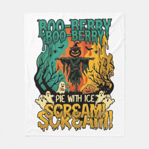 Boo Berry Pie Ice Scream Pumpkin Scarecrow Hallowe Fleece Blanket