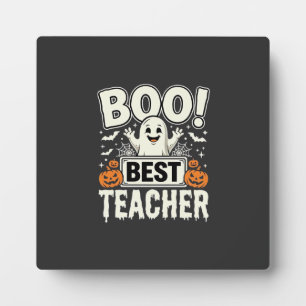 Boo Best Teacher Halloween Ghost Design_1 Plaque