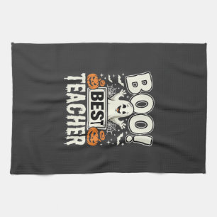 Boo Best Teacher Halloween Ghost Design_1 Tea Towel
