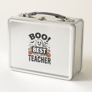 Boo Best Teacher Vintage Halloween Teacher Design_ Metal Lunch Box
