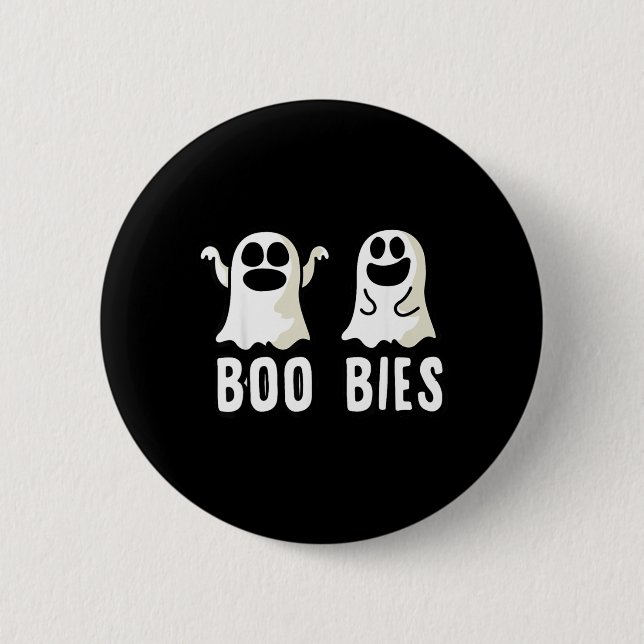 Boo-bies Ghost Funny Halloween 6 Cm Round Badge (Front)